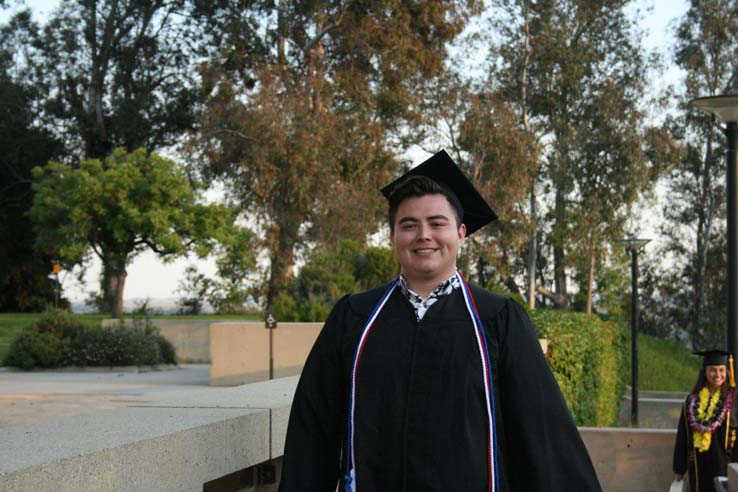 Students preparing to walk at Commencement