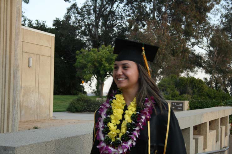 Students preparing to walk at Commencement