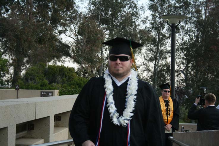 Students preparing to walk at Commencement