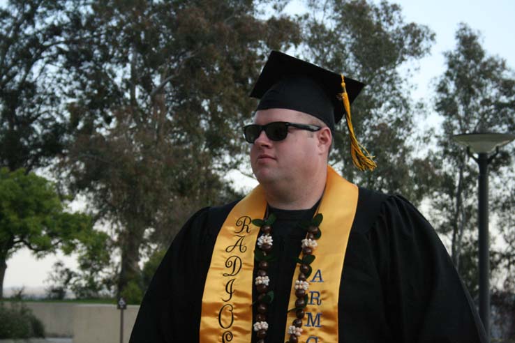 Students preparing to walk at Commencement