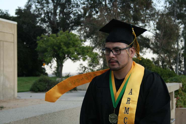 Students preparing to walk at Commencement