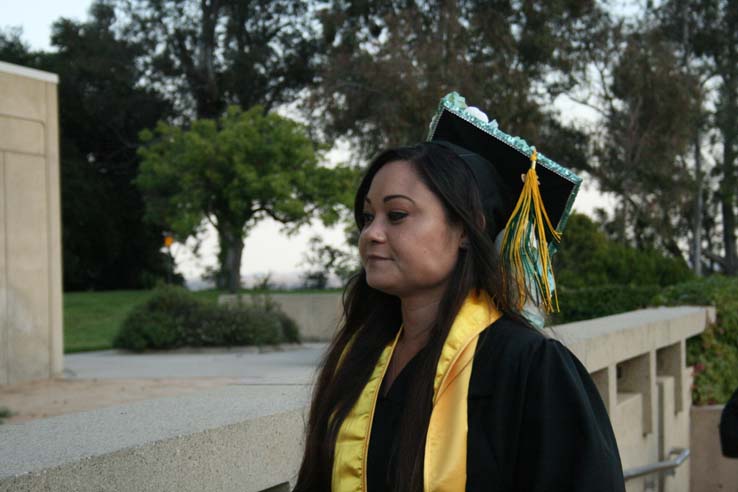 Students preparing to walk at Commencement