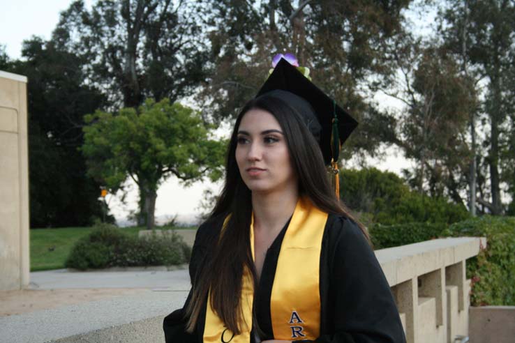 Students preparing to walk at Commencement