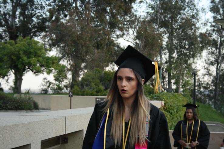 Students preparing to walk at Commencement