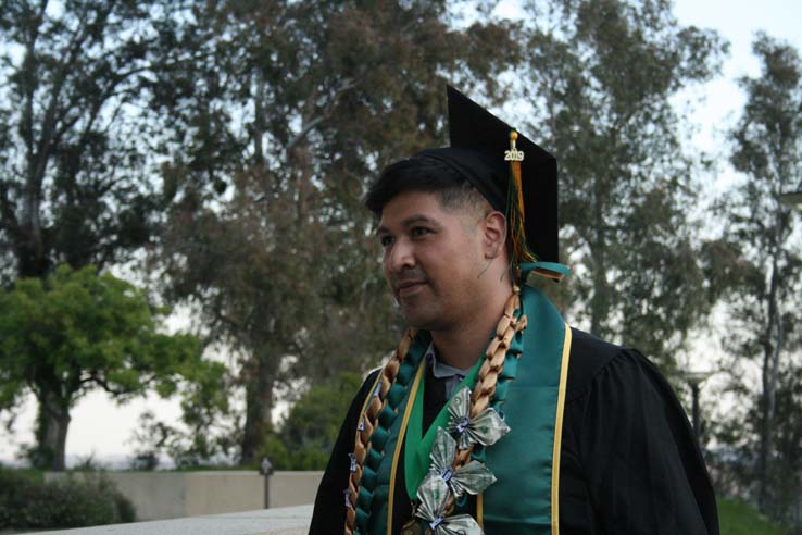 Students preparing to walk at Commencement