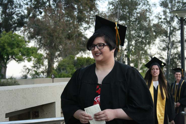 Students preparing to walk at Commencement