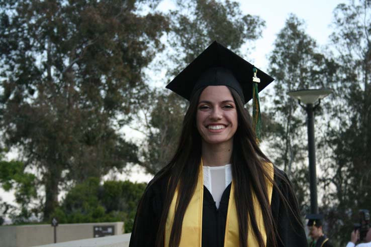 Students preparing to walk at Commencement