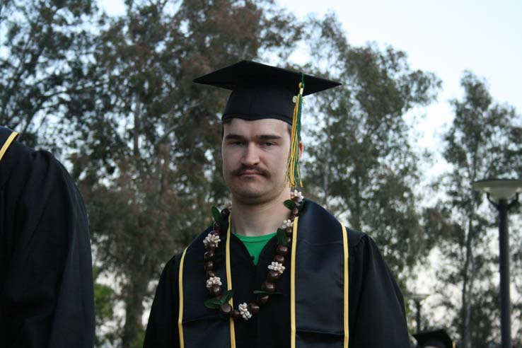 Students preparing to walk at Commencement