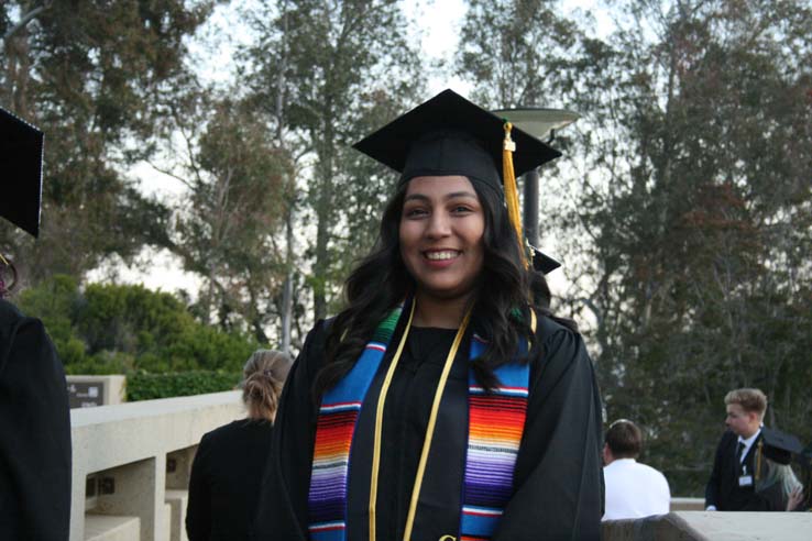 Students preparing to walk at Commencement