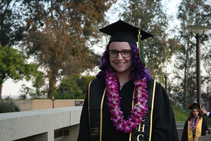 Students preparing to walk at Commencement