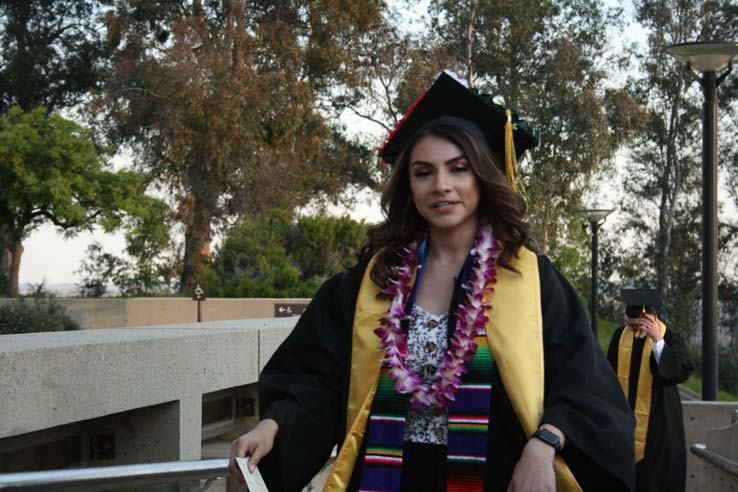 Students preparing to walk at Commencement