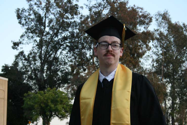 Students preparing to walk at Commencement