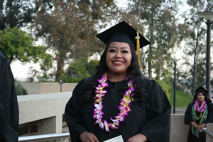 Students preparing to walk at Commencement