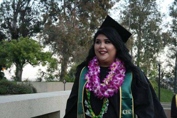 Students preparing to walk at Commencement