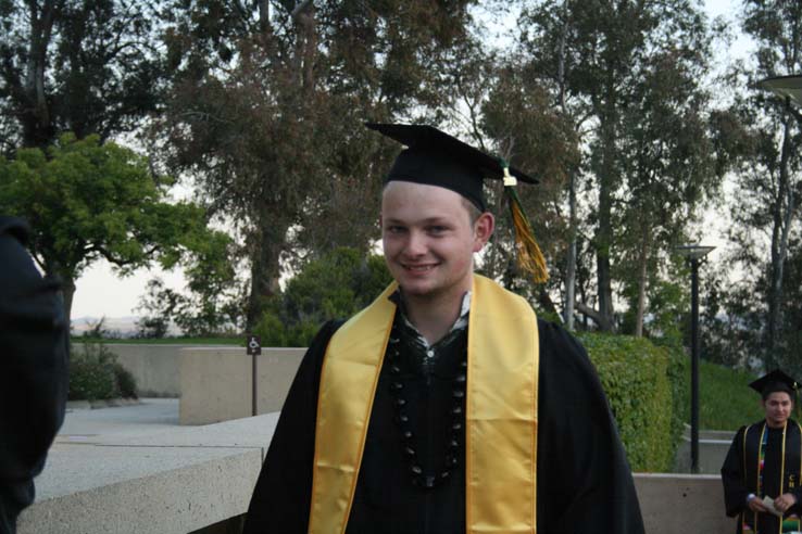 Students preparing to walk at Commencement