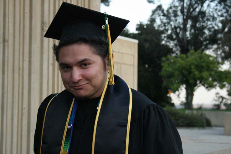 Students preparing to walk at Commencement