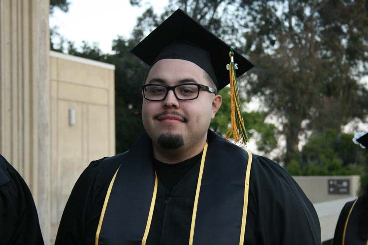 Students preparing to walk at Commencement