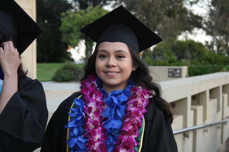 Students preparing to walk at Commencement