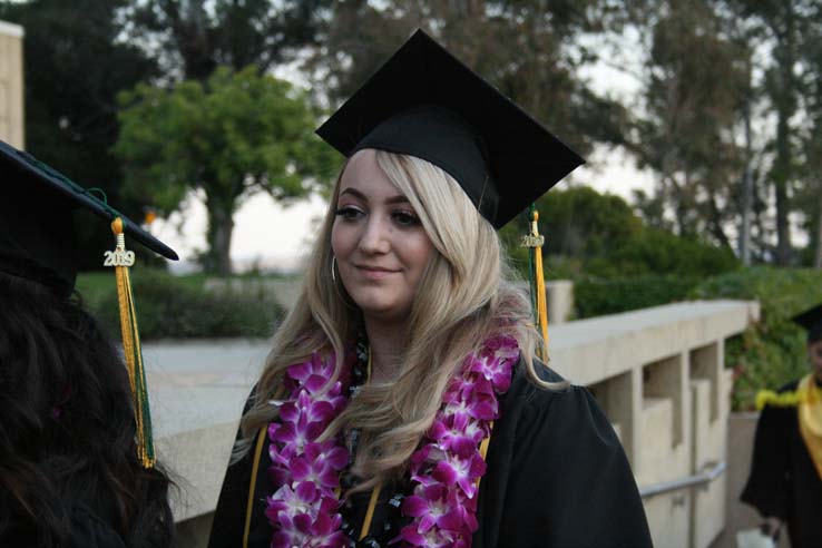 Students preparing to walk at Commencement