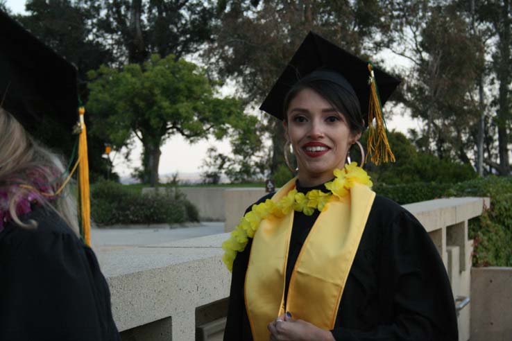 Students preparing to walk at Commencement