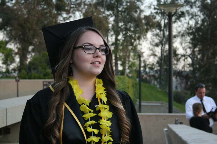 Students preparing to walk at Commencement