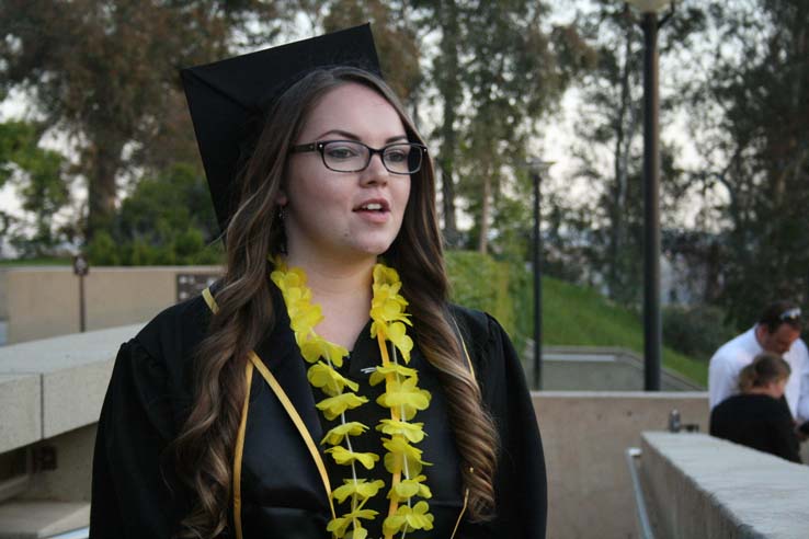 Students preparing to walk at Commencement