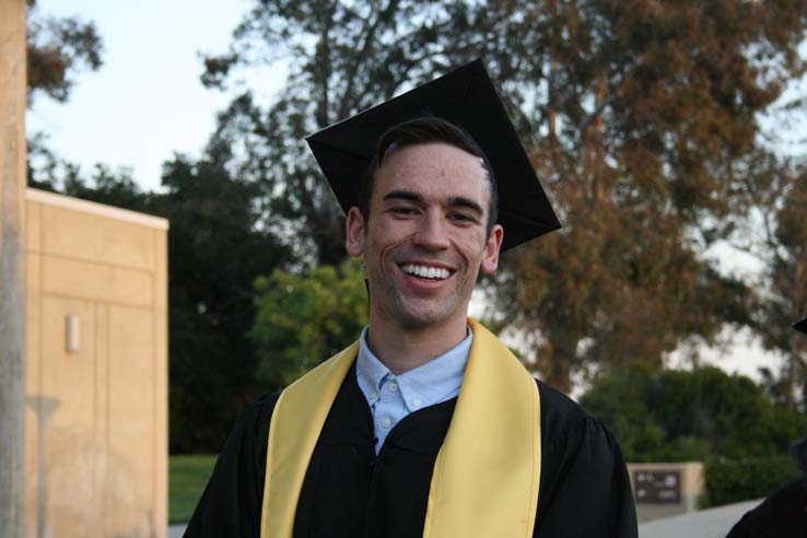 Students preparing to walk at Commencement