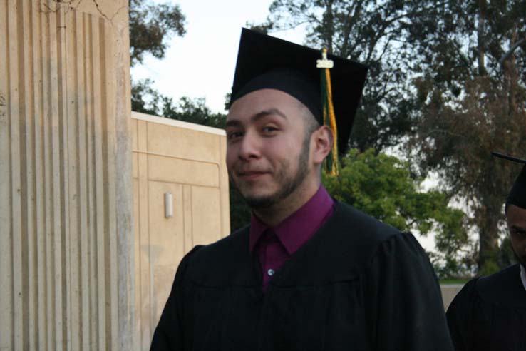 Students preparing to walk at Commencement