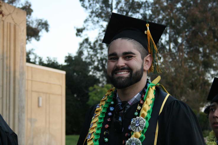 Students preparing to walk at Commencement