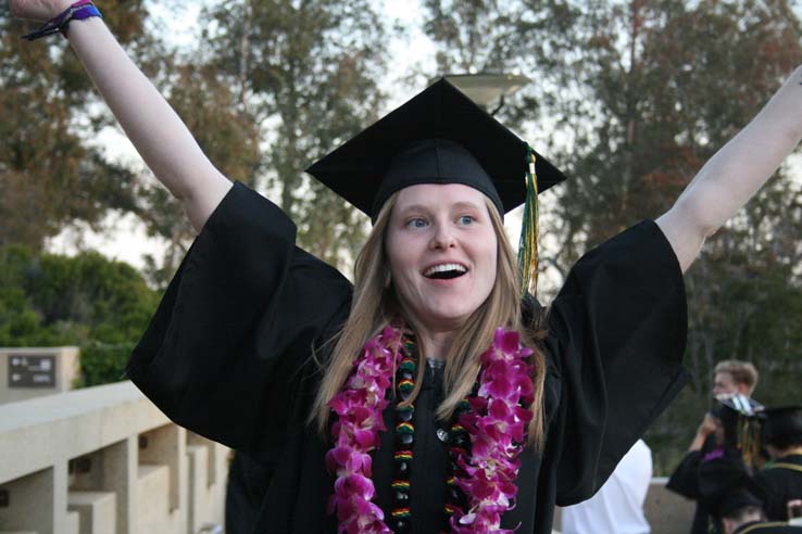 Students preparing to walk at Commencement