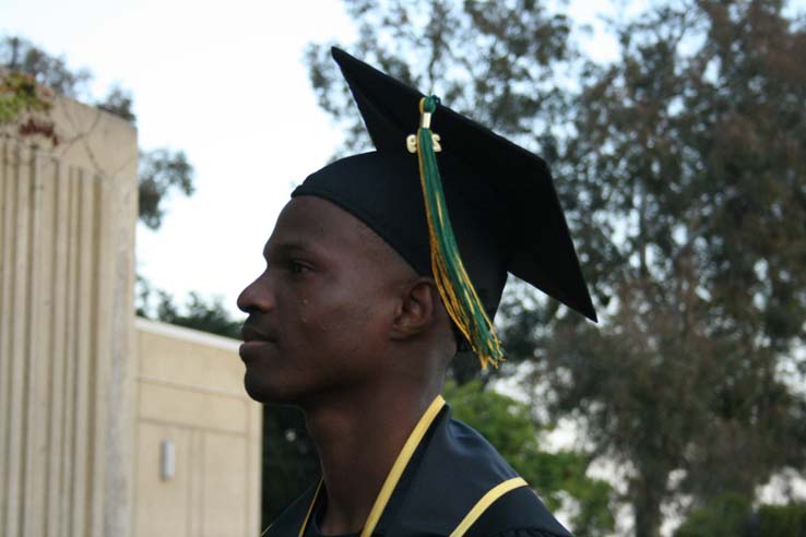 Students preparing to walk at Commencement