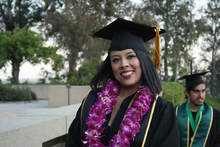 Students preparing to walk at Commencement