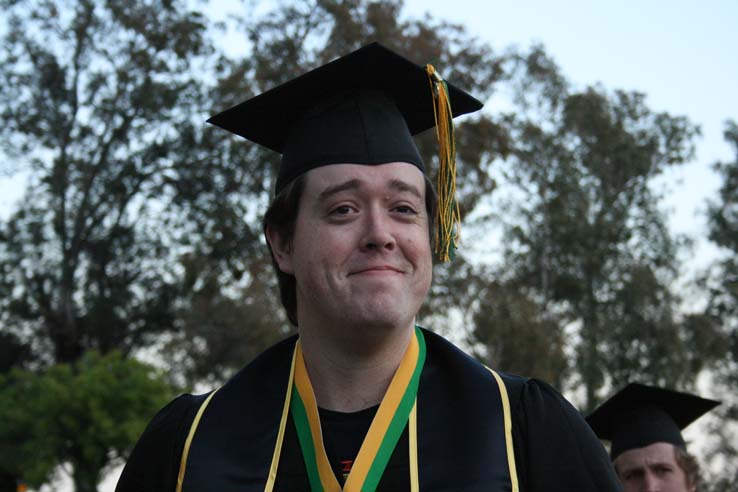 Students preparing to walk at Commencement