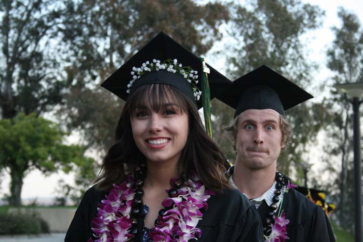 Students preparing to walk at Commencement