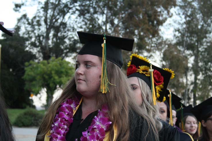 Students preparing to walk at Commencement