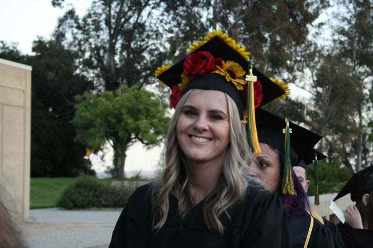 Students preparing to walk at Commencement