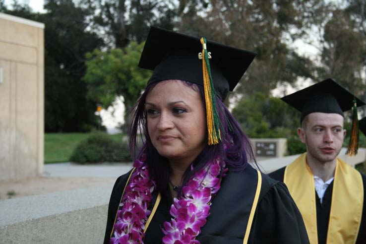 Students preparing to walk at Commencement