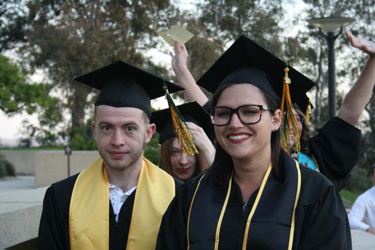 Students preparing to walk at Commencement