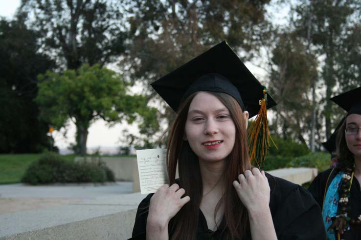 Students preparing to walk at Commencement