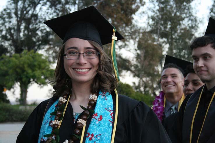 Students preparing to walk at Commencement