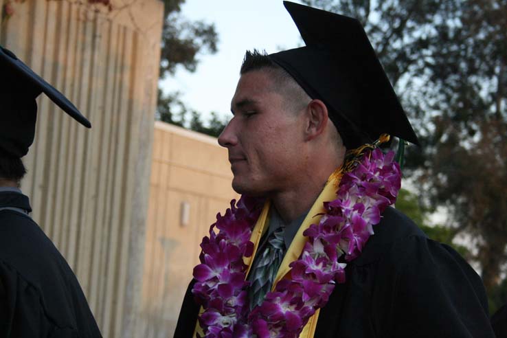 Students preparing to walk at Commencement