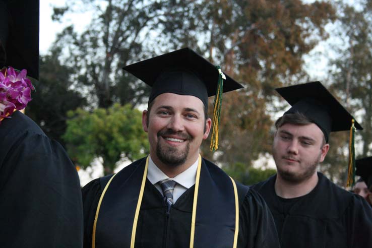 Students preparing to walk at Commencement