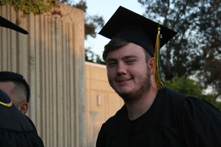 Students preparing to walk at Commencement