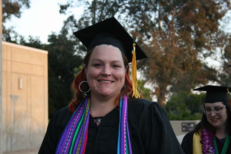 Students preparing to walk at Commencement