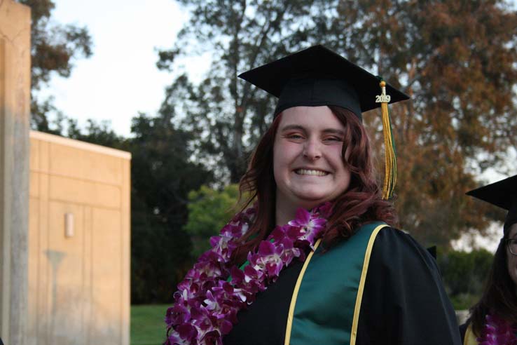 Students preparing to walk at Commencement