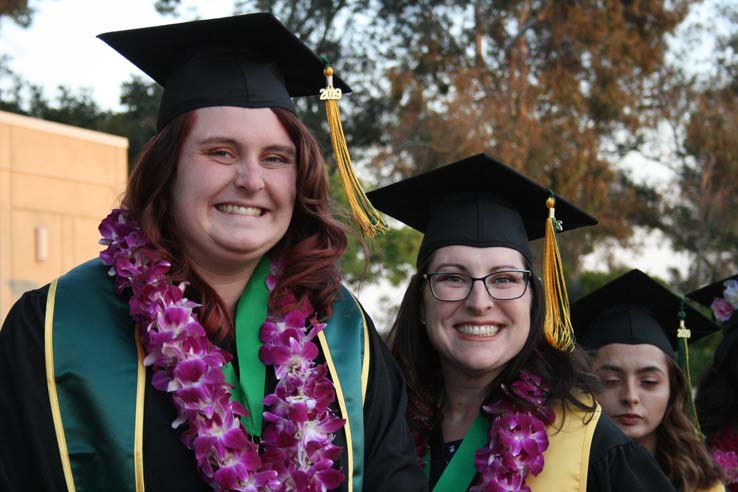 Students preparing to walk at Commencement