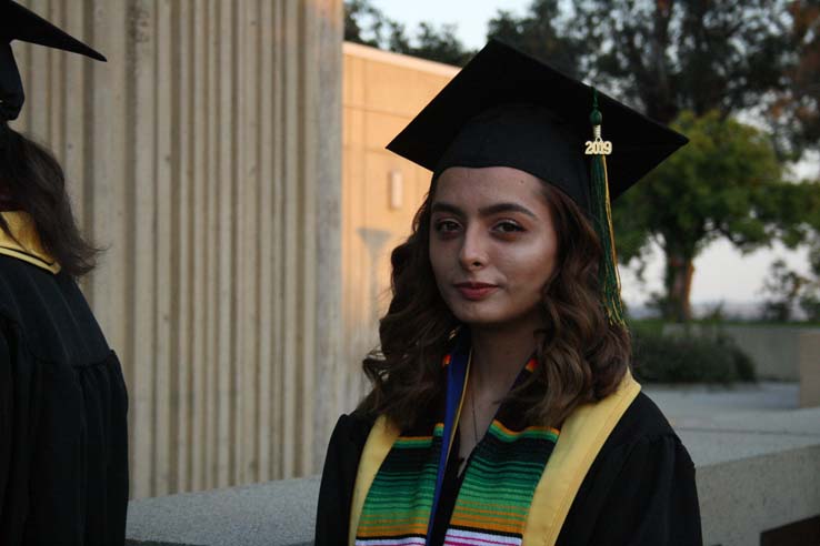 Students preparing to walk at Commencement