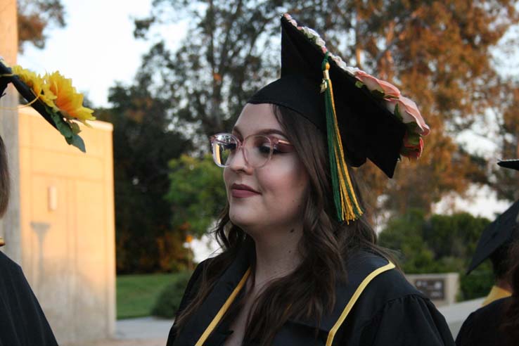 Students preparing to walk at Commencement