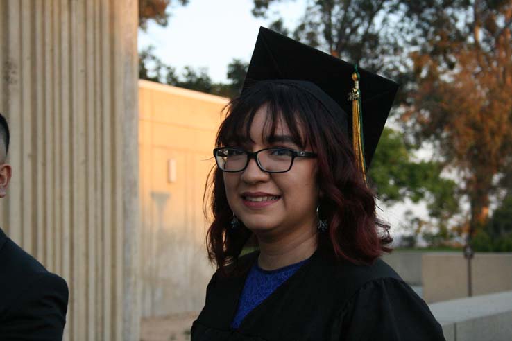 Students preparing to walk at Commencement