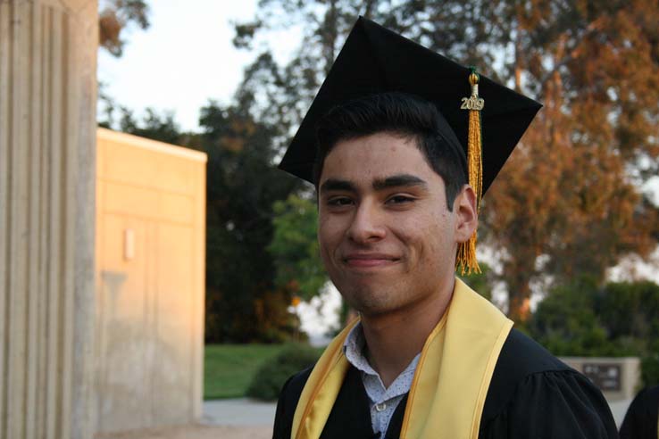 Students preparing to walk at Commencement